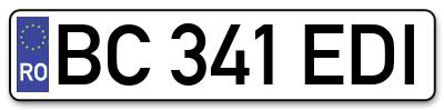 Placuta inmatriculare numar auto  BC-341-EDI, BC 341 EDI, BC341EDI