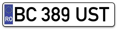 Placuta inmatriculare numar auto  BC-389-UST, BC 389 UST, BC389UST