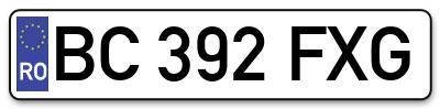 Placuta inmatriculare numar auto  BC-392-FXG, BC 392 FXG, BC392FXG