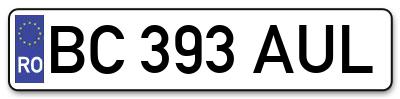 Placuta inmatriculare numar auto  BC-393-AUL, BC 393 AUL, BC393AUL