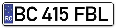 Placuta inmatriculare numar auto  BC-415-FBL, BC 415 FBL, BC415FBL