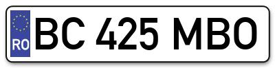 Placuta inmatriculare numar auto  BC-425-MBO, BC 425 MBO, BC425MBO