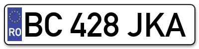 Placuta inmatriculare numar auto  BC-428-JKA, BC 428 JKA, BC428JKA