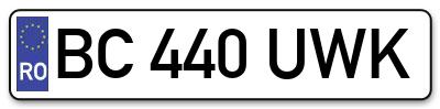 Placuta inmatriculare numar auto  BC-440-UWK, BC 440 UWK, BC440UWK