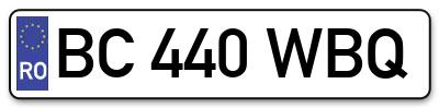 Placuta inmatriculare numar auto  BC-440-WBQ, BC 440 WBQ, BC440WBQ