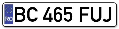 Placuta inmatriculare numar auto  BC-465-FUJ, BC 465 FUJ, BC465FUJ