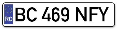 Placuta inmatriculare numar auto  BC-469-NFY, BC 469 NFY, BC469NFY