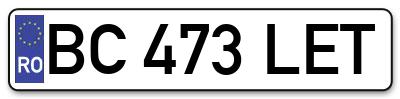 Placuta inmatriculare numar auto  BC-473-LET, BC 473 LET, BC473LET