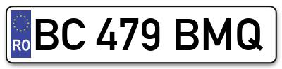 Placuta inmatriculare numar auto  BC-479-BMQ, BC 479 BMQ, BC479BMQ