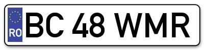 Placuta inmatriculare numar auto  BC-48-WMR, BC 48 WMR, BC48WMR