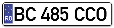 Placuta inmatriculare numar auto  BC-485-CCO, BC 485 CCO, BC485CCO