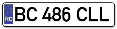 Placuta inmatriculare numar auto  BC-486-CLL, BC 486 CLL, BC486CLL