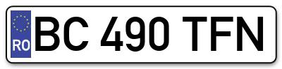 Placuta inmatriculare numar auto  BC-490-TFN, BC 490 TFN, BC490TFN