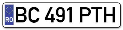 Placuta inmatriculare numar auto  BC-491-PTH, BC 491 PTH, BC491PTH