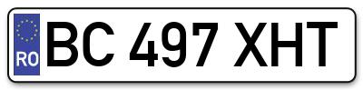 Placuta inmatriculare numar auto  BC-497-XHT, BC 497 XHT, BC497XHT
