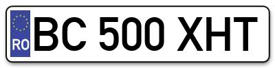 Placuta inmatriculare numar auto  BC-500-XHT, BC 500 XHT, BC500XHT