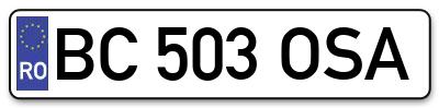Placuta inmatriculare numar auto  BC-503-OSA, BC 503 OSA, BC503OSA