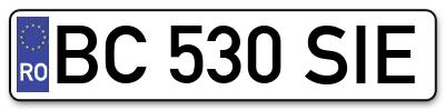 Placuta inmatriculare numar auto  BC-530-SIE, BC 530 SIE, BC530SIE