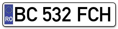 Placuta inmatriculare numar auto  BC-532-FCH, BC 532 FCH, BC532FCH