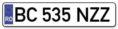 Placuta inmatriculare numar auto  BC-535-NZZ, BC 535 NZZ, BC535NZZ