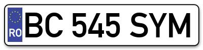 Placuta inmatriculare numar auto  BC-545-SYM, BC 545 SYM, BC545SYM