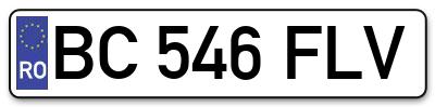Placuta inmatriculare numar auto  BC-546-FLV, BC 546 FLV, BC546FLV