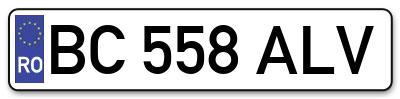 Placuta inmatriculare numar auto  BC-558-ALV, BC 558 ALV, BC558ALV