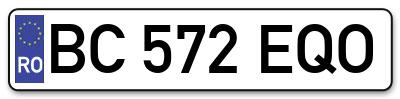 Placuta inmatriculare numar auto  BC-572-EQO, BC 572 EQO, BC572EQO