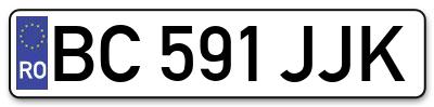 Placuta inmatriculare numar auto  BC-591-JJK, BC 591 JJK, BC591JJK
