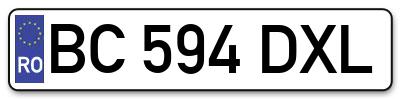 Placuta inmatriculare numar auto  BC-594-DXL, BC 594 DXL, BC594DXL