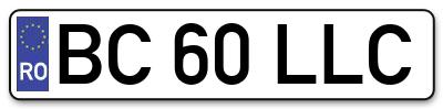 Placuta inmatriculare numar auto  BC-60-LLC, BC 60 LLC, BC60LLC