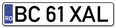 Placuta inmatriculare numar auto  BC-61-XAL, BC 61 XAL, BC61XAL