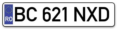 Placuta inmatriculare numar auto  BC-621-NXD, BC 621 NXD, BC621NXD