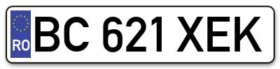 Placuta inmatriculare numar auto  BC-621-XEK, BC 621 XEK, BC621XEK