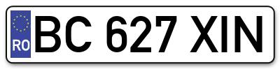 Placuta inmatriculare numar auto  BC-627-XIN, BC 627 XIN, BC627XIN