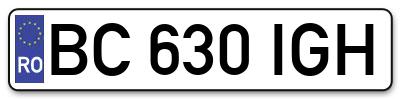 Placuta inmatriculare numar auto  BC-630-IGH, BC 630 IGH, BC630IGH