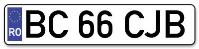 Placuta inmatriculare numar auto  BC-66-CJB, BC 66 CJB, BC66CJB
