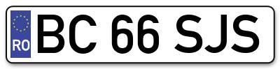 Placuta inmatriculare numar auto  BC-66-SJS, BC 66 SJS, BC66SJS