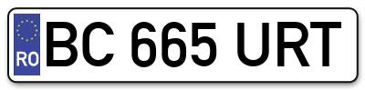 Placuta inmatriculare numar auto  BC-665-URT, BC 665 URT, BC665URT