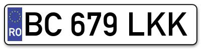 Placuta inmatriculare numar auto  BC-679-LKK, BC 679 LKK, BC679LKK