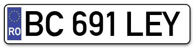Placuta inmatriculare numar auto  BC-691-LEY, BC 691 LEY, BC691LEY