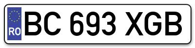 Placuta inmatriculare numar auto  BC-693-XGB, BC 693 XGB, BC693XGB