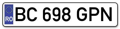 Placuta inmatriculare numar auto  BC-698-GPN, BC 698 GPN, BC698GPN