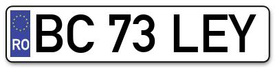 Placuta inmatriculare numar auto  BC-73-LEY, BC 73 LEY, BC73LEY