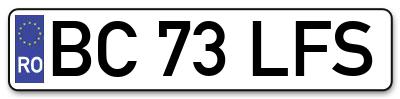 Placuta inmatriculare numar auto  BC-73-LFS, BC 73 LFS, BC73LFS