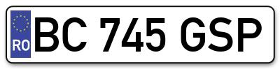 Placuta inmatriculare numar auto  BC-745-GSP, BC 745 GSP, BC745GSP