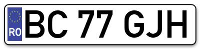 Placuta inmatriculare numar auto  BC-77-GJH, BC 77 GJH, BC77GJH