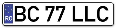 Placuta inmatriculare numar auto  BC-77-LLC, BC 77 LLC, BC77LLC