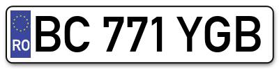 Placuta inmatriculare numar auto  BC-771-YGB, BC 771 YGB, BC771YGB