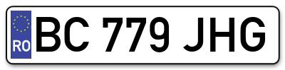 Placuta inmatriculare numar auto  BC-779-JHG, BC 779 JHG, BC779JHG
